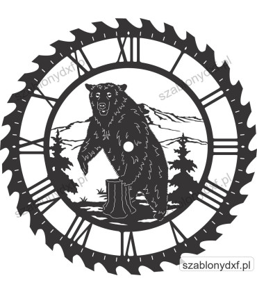 Zegar Forest IV | zegar ścienny DXF CNC