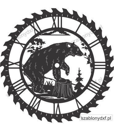Zegar Forest V | zegar ścienny DXF CNC
