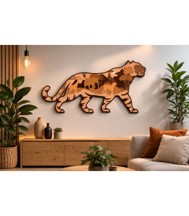 Tygrys Wall Art 3D - plik DXF SVG AI CDR do CNC i lasera
