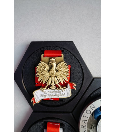 Organizer na medale HEX – modułowy system ścienny | SzablonyDXF.pl
