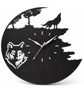 Zegar Wolf I | zegar ścienny DXF CNC