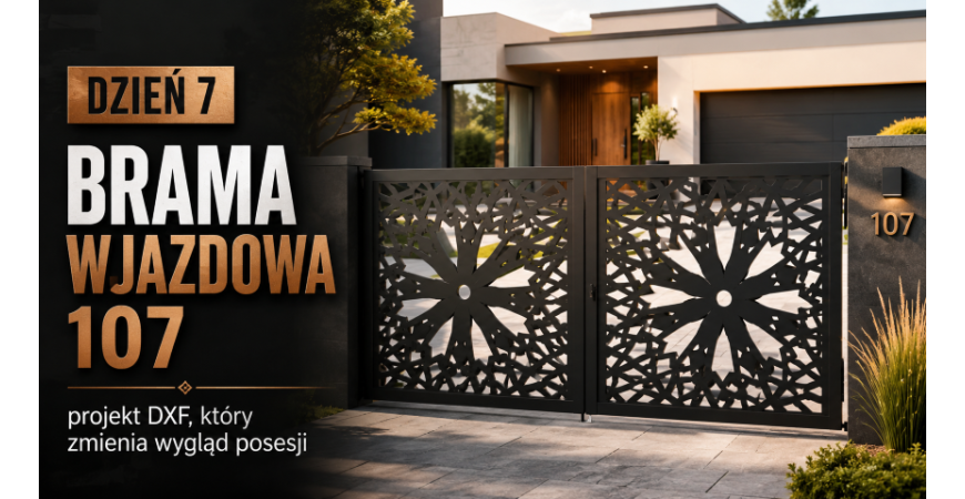 Brama wjazdowa 107 — projekt DXF, który może zmienić wygląd wejścia na posesję