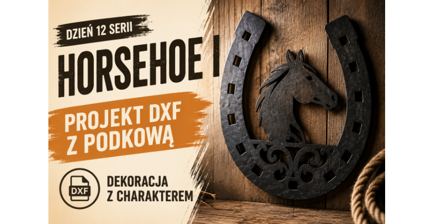 Horsehoe I — projekt DXF z podkową jako dekoracja z charakterem