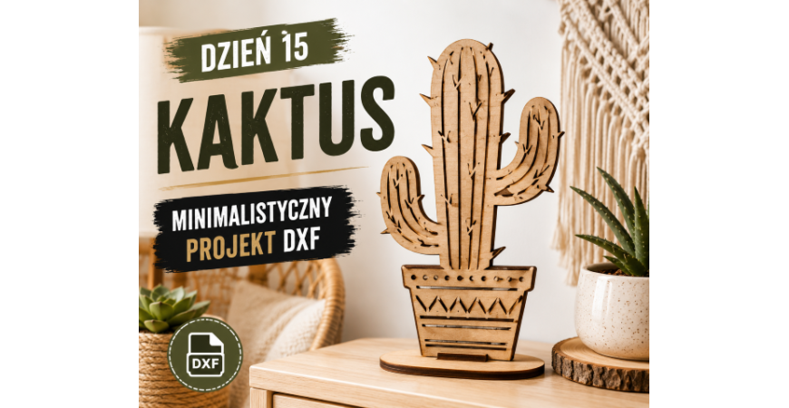Kaktus — minimalistyczny projekt DXF, który wnosi naturę do nowoczesnego wnętrza