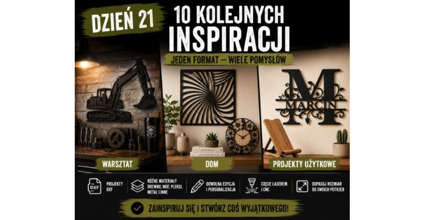 10 kolejnych inspiracji DXF — od garażu i warsztatu po nowoczesne wnętrza