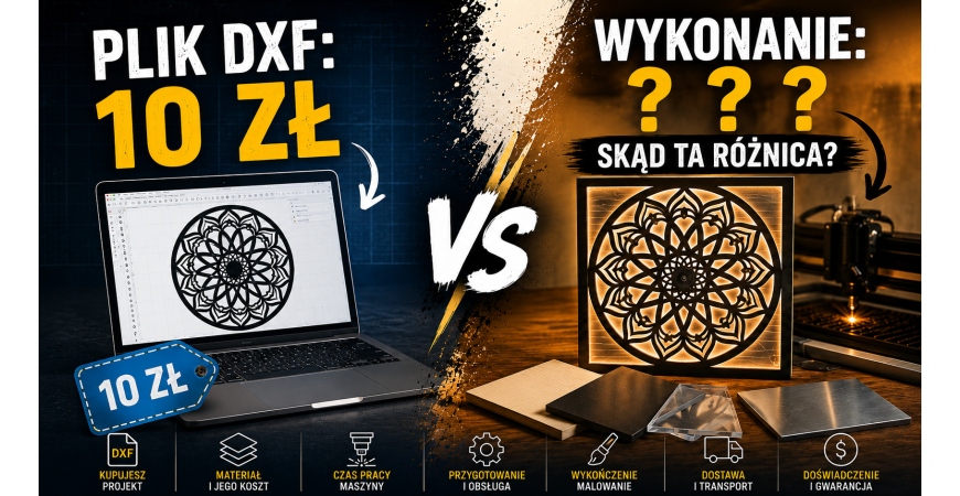 Plik DXF za 10 zł, wykonanie za 200 zł? Skąd bierze się różnica w cenie